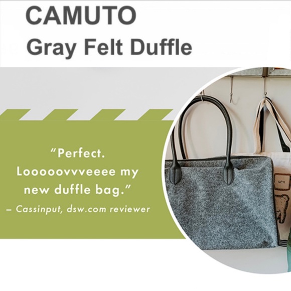 🆕 Travel Duffel Bag Tote GREY Wool Felt - Picture 15 of 16